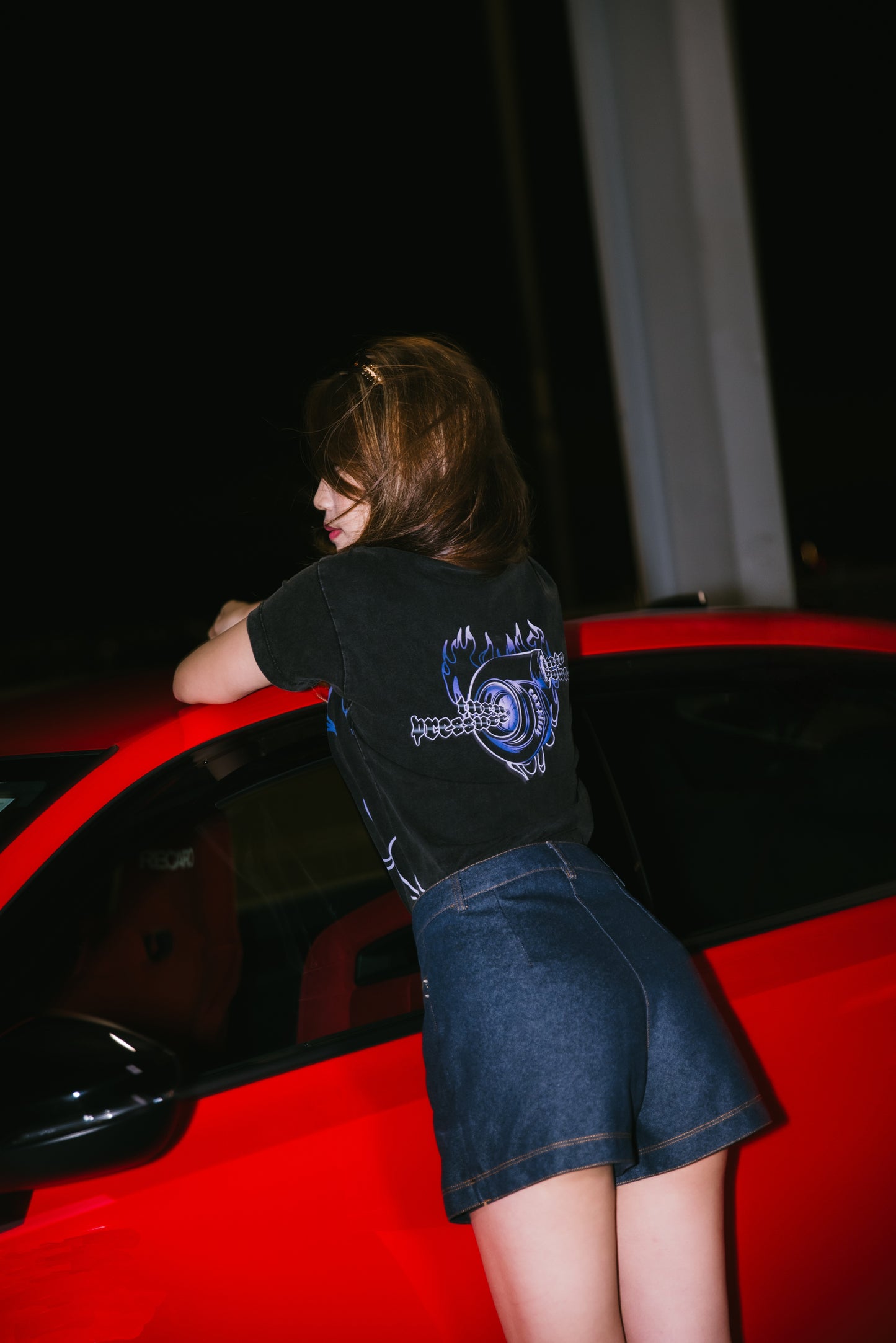 Turbo Crop Top Black Tee
