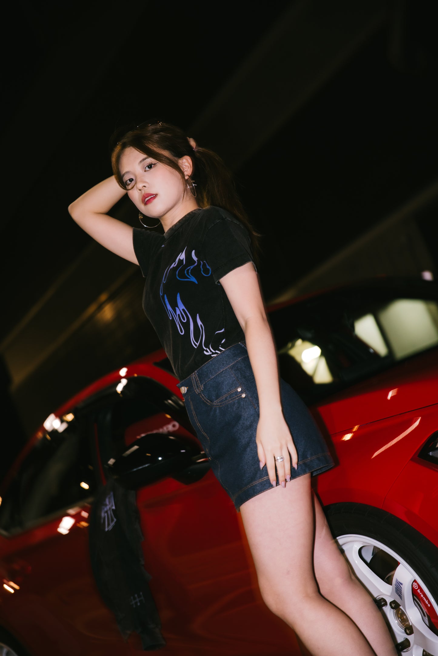 Turbo Crop Top Black Tee